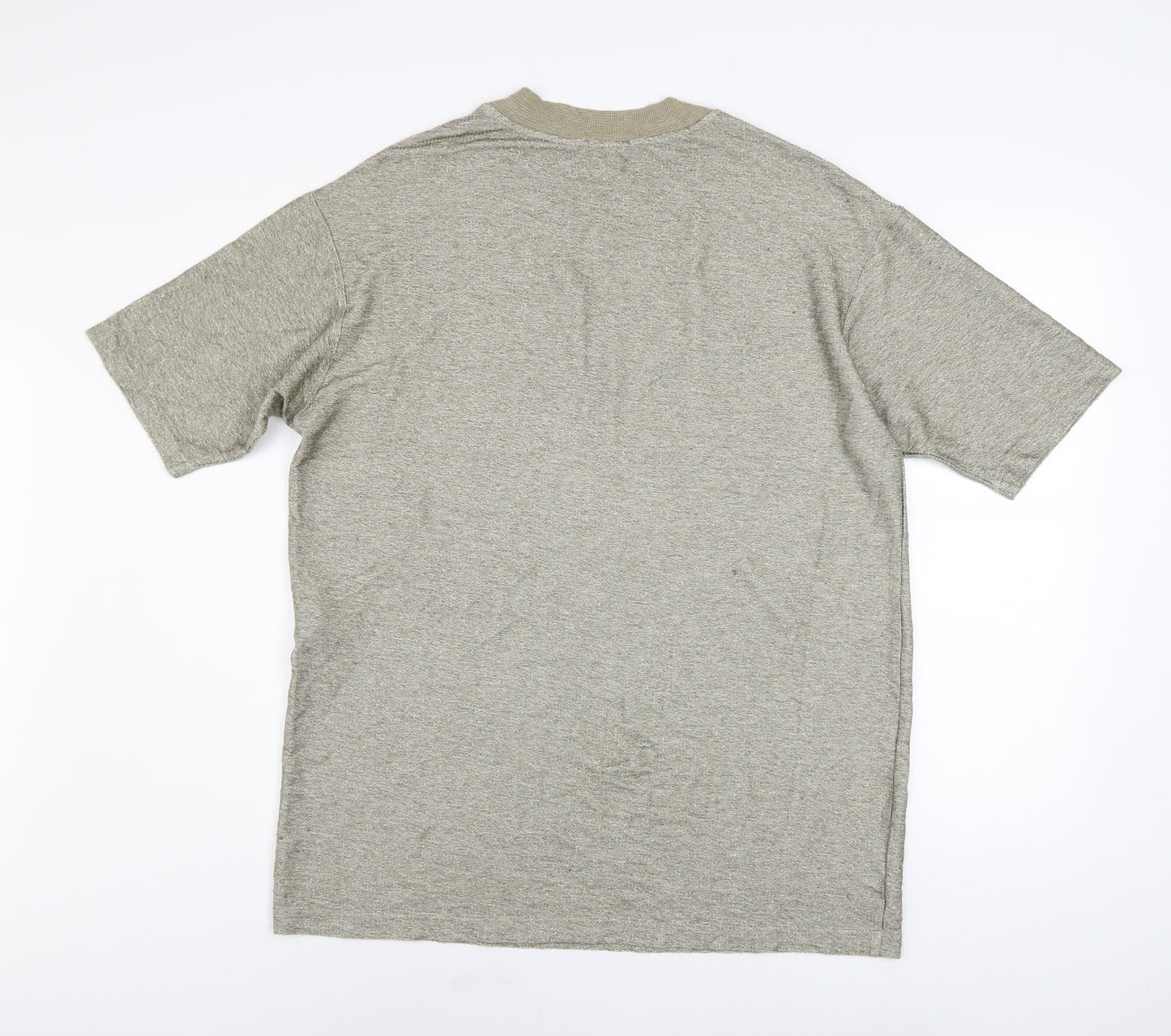 Zara Women Beige Knit Viscose Short Sleeve Crew Neck T-Shirt Size 12