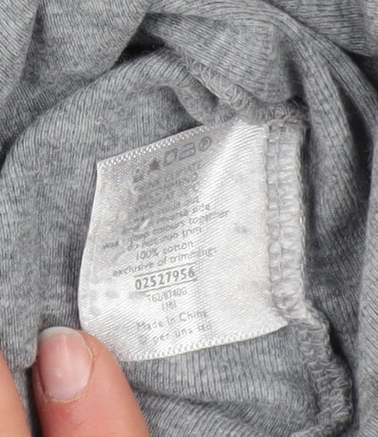 Marks and Spencer Per Una Grey Cotton V-Neck Blouse Size 16