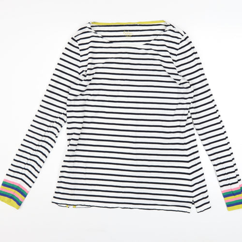 Boden Women’s Multicoloured Striped Long Sleeve Cotton T-Shirt UK 14