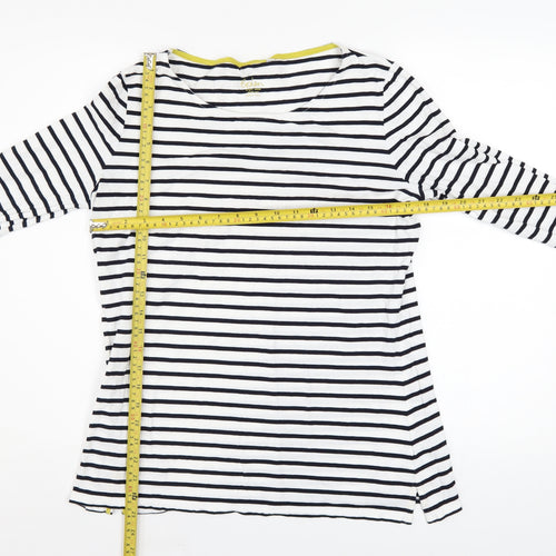 Boden Women’s Multicoloured Striped Long Sleeve Cotton T-Shirt UK 14