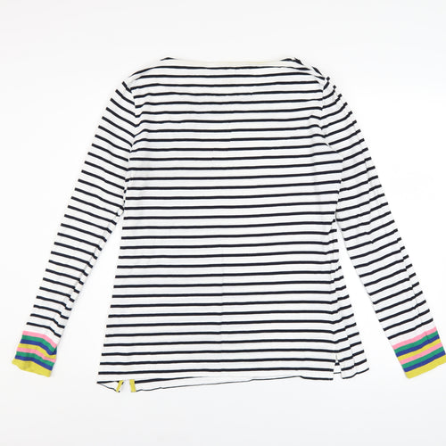 Boden Women’s Multicoloured Striped Long Sleeve Cotton T-Shirt UK 14
