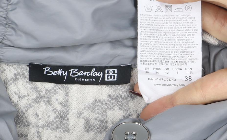 Betty Barclay Women’s Grey Fair Isle Wool Blend Coatigan Size 12