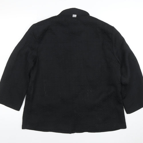 Afibel Women Black Size 16 Textured Four-Button Blazer Jacket