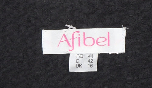 Afibel Women Black Size 16 Textured Four-Button Blazer Jacket