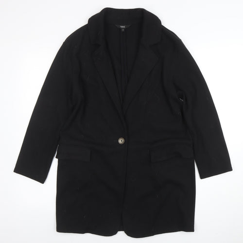 Next Women Black Coatigan UK 10 Regular Fit Mid-Length Classic