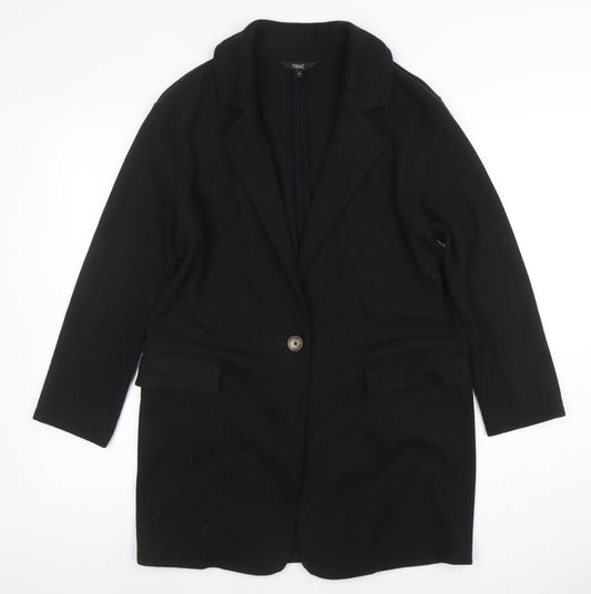 Next Women Black Coatigan UK 10 Regular Fit Mid-Length Classic