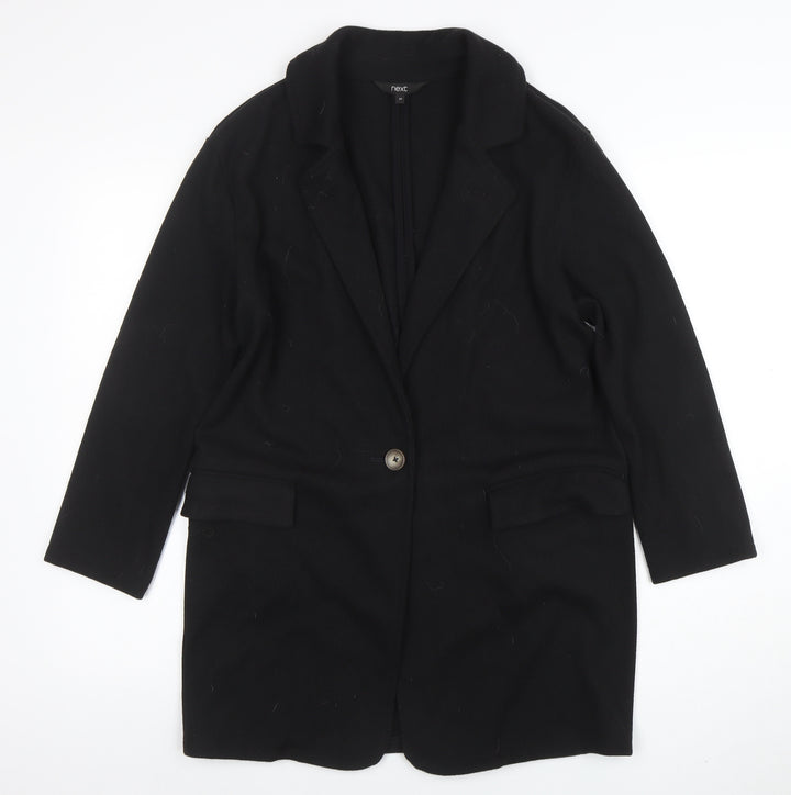 Next Women Black Coatigan UK 10 Regular Fit Mid-Length Classic