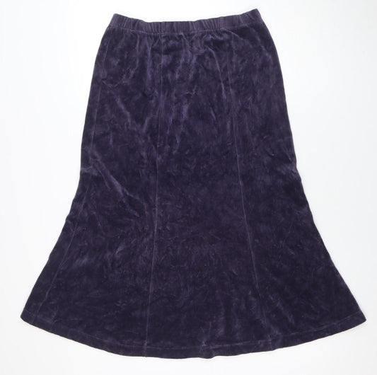 Cotswold Collections Women’s Purple Velvet A-Line Midi Skirt M