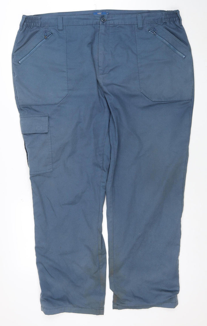 Cotton Traders Men's Blue Cargo Trousers Size 44 Relaxed Fit