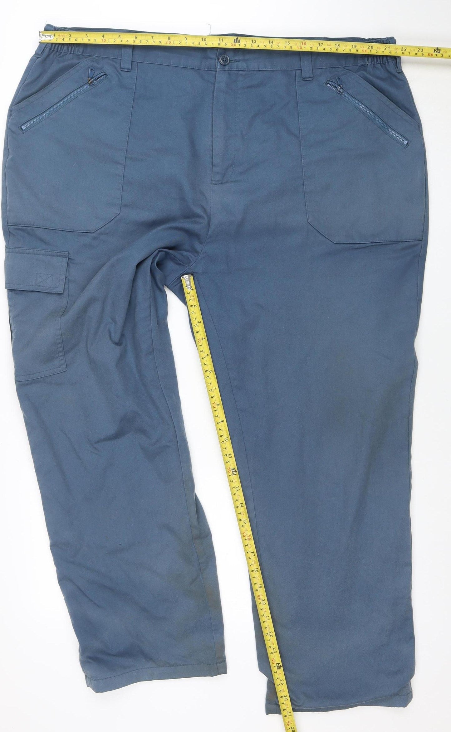 Cotton Traders Men's Blue Cargo Trousers Size 44 Relaxed Fit