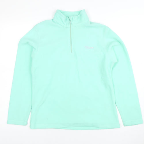 Regatta Women Mint Green 1/4 Zip Fleece Sweatshirt Size 10