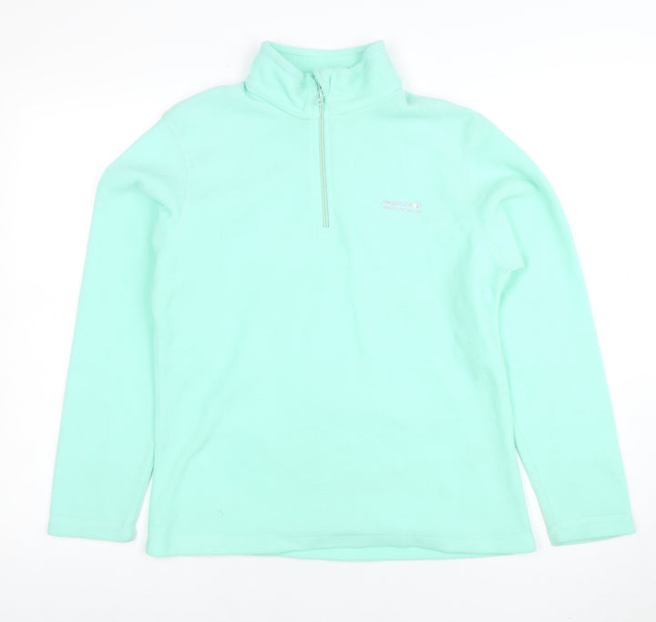 Regatta Women Mint Green 1/4 Zip Fleece Sweatshirt Size 10