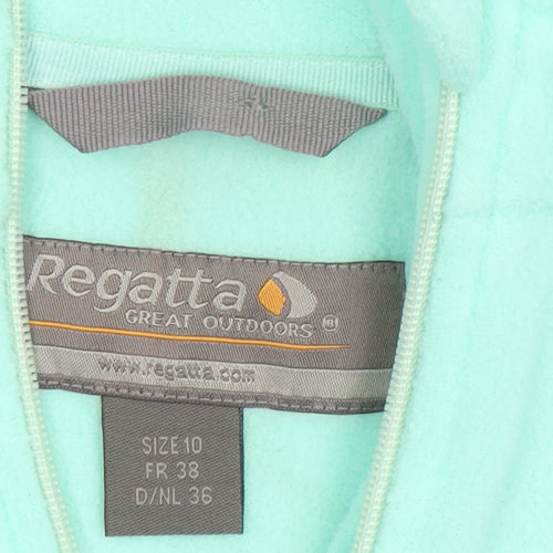 Regatta Women Mint Green 1/4 Zip Fleece Sweatshirt Size 10