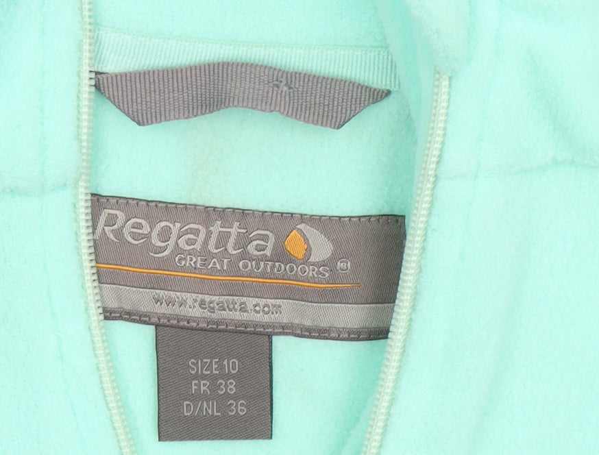 Regatta Women Mint Green 1/4 Zip Fleece Sweatshirt Size 10