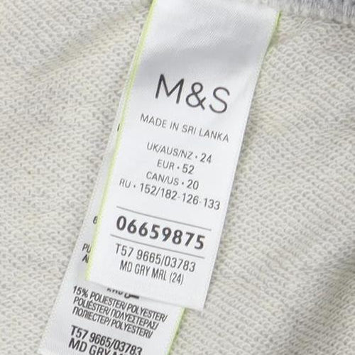 Marks and Spencer Women's Grey Jersey Sweat Shorts Size 24