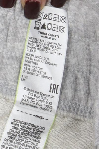 Marks and Spencer Women's Grey Jersey Sweat Shorts Size 24