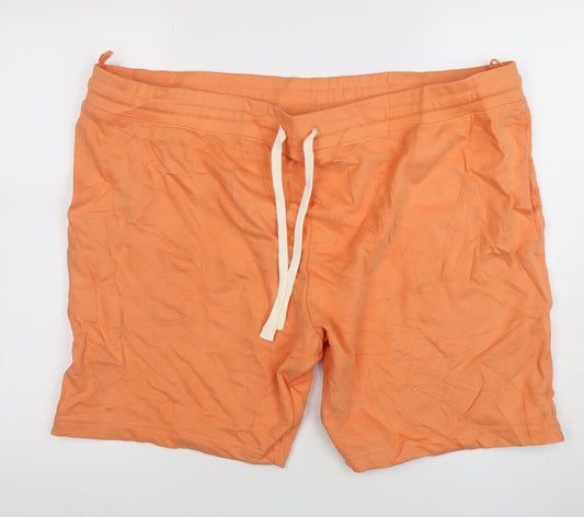 Marks and Spencer Mens Orange 3XL Casual Sweat Shorts with Drawstring