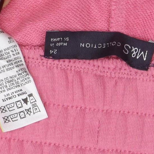 Marks and Spencer Women's Pink Size 24 Sweat Shorts with Drawstring