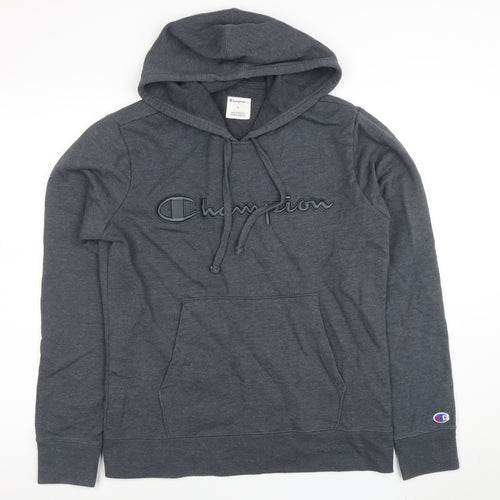 Champion Men's Grey Pullover Hoodie Size S Logo Sweatshirt