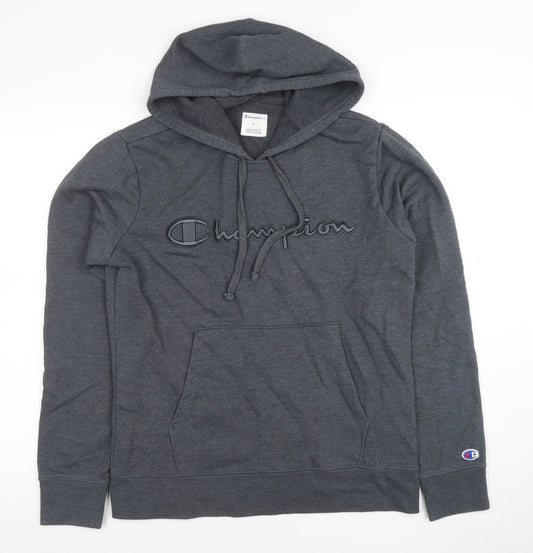Champion Men's Grey Pullover Hoodie Size S Logo Sweatshirt