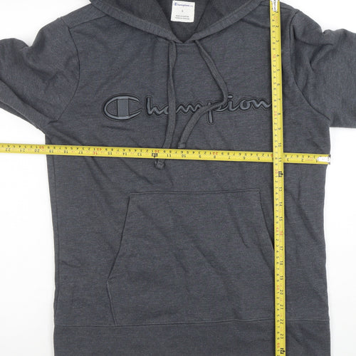 Champion Men's Grey Pullover Hoodie Size S Logo Sweatshirt