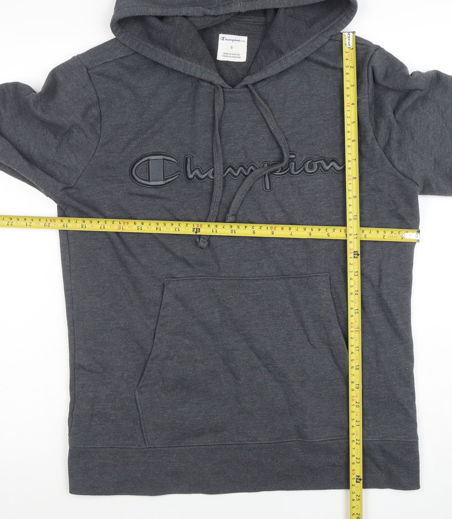 Champion Men's Grey Pullover Hoodie Size S Logo Sweatshirt