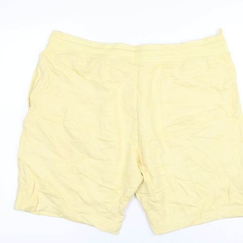 Marks and Spencer Men's Yellow XL Sweat Shorts Cotton Drawstring