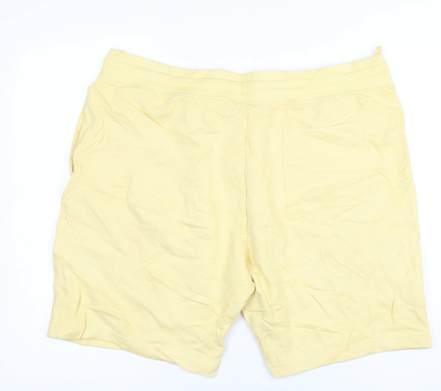 Marks and Spencer Men's Yellow XL Sweat Shorts Cotton Drawstring