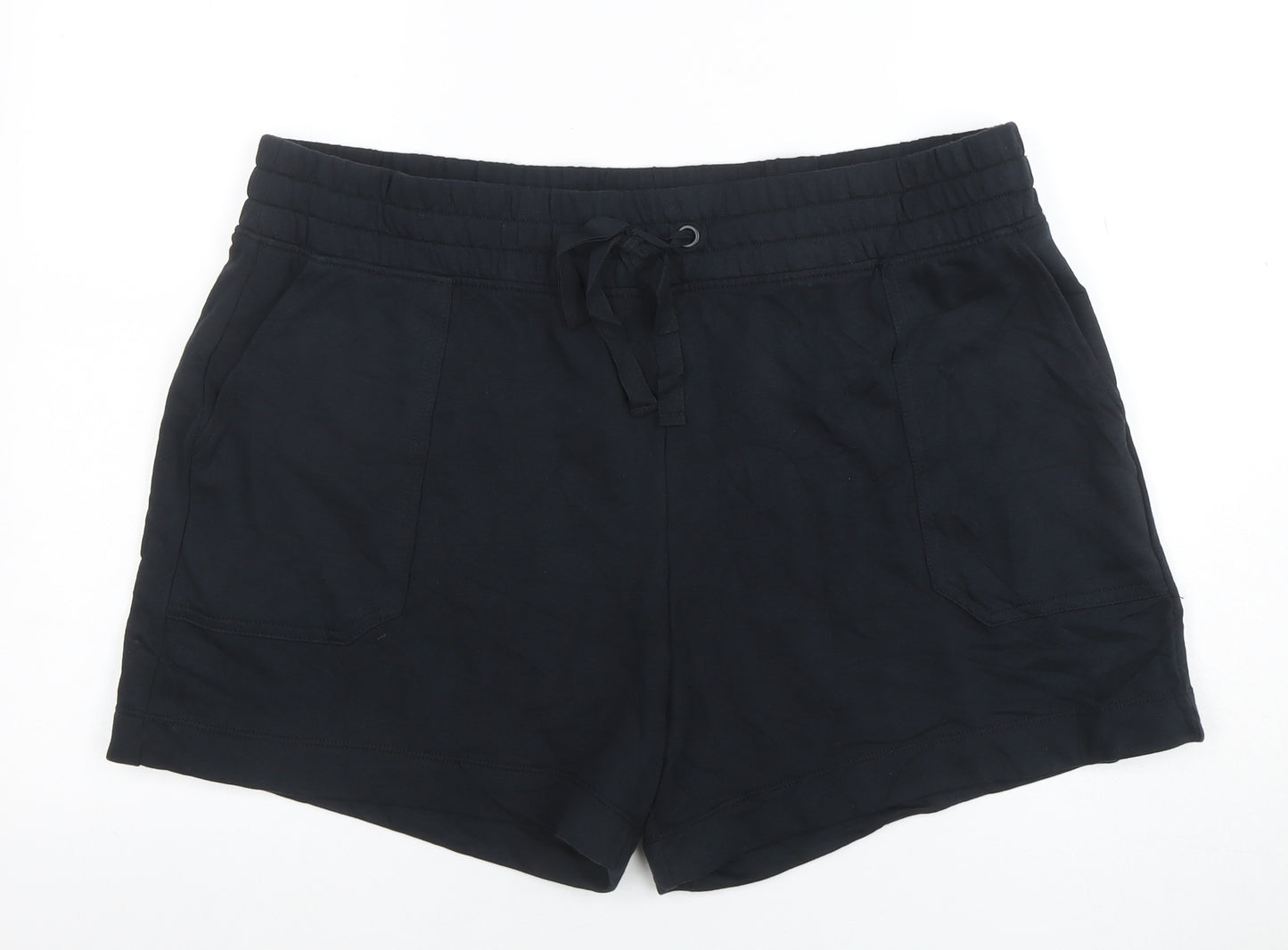 Marks and Spencer Women Black Size 20 Casual Drawstring Shorts