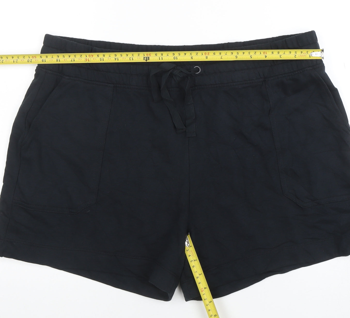 Marks and Spencer Women Black Size 20 Casual Drawstring Shorts