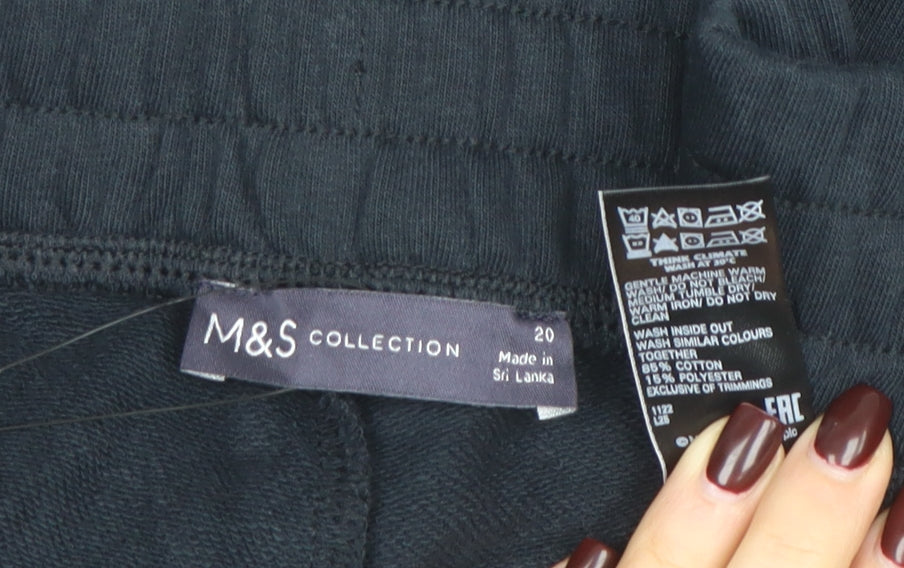 Marks and Spencer Women Black Size 20 Casual Drawstring Shorts