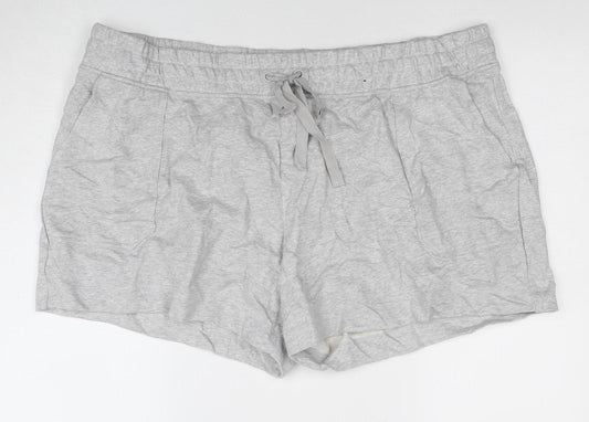 Marks and Spencer Womens Grey Sweat Shorts Size 24 Cotton Blend