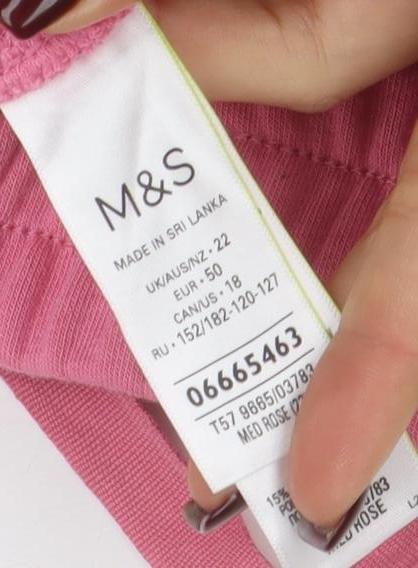 Marks and Spencer Womens Pink Casual Drawstring Shorts Size 22