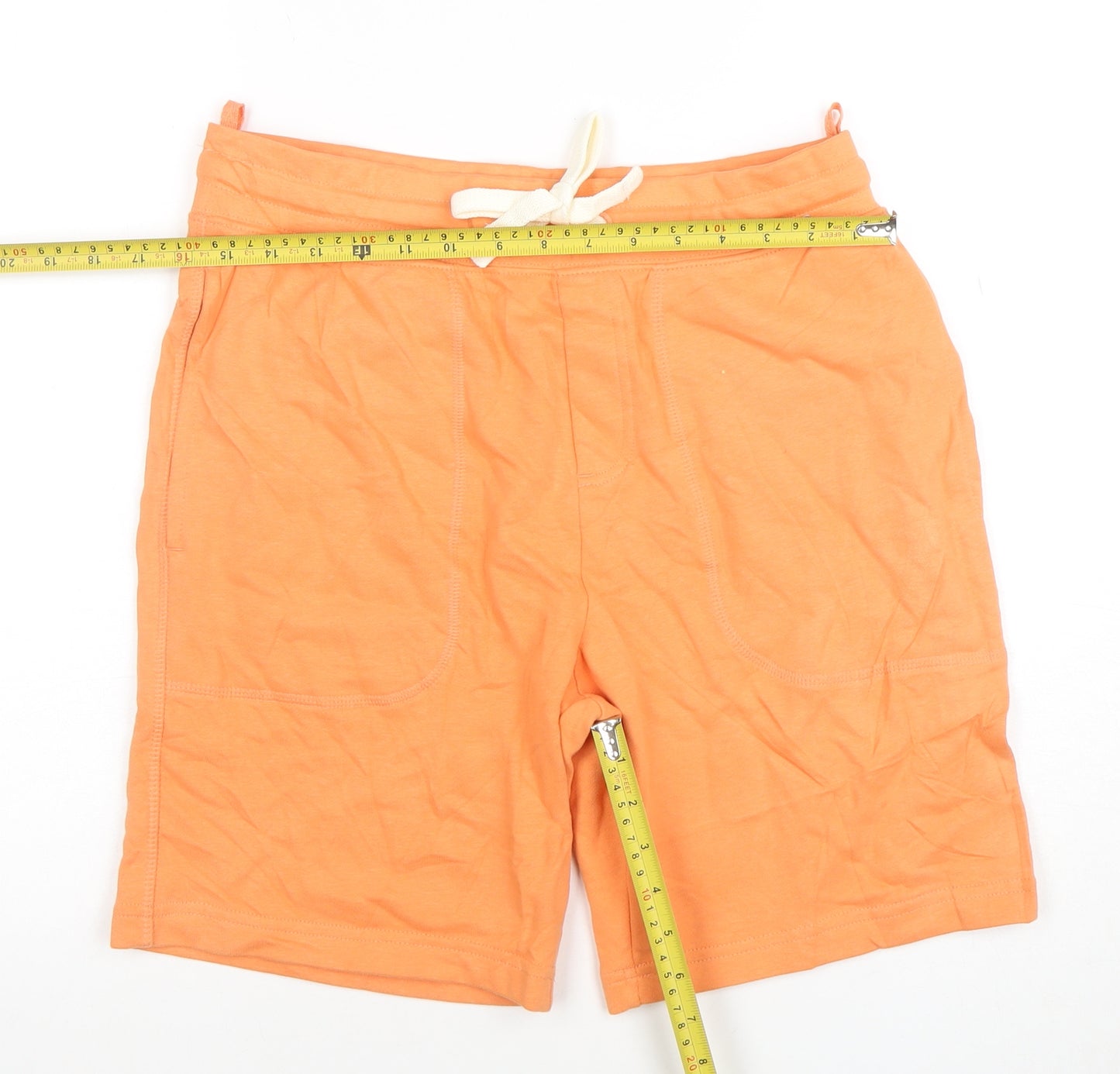 Marks and Spencer Men’s Orange Sweat Shorts S Drawstring Casual