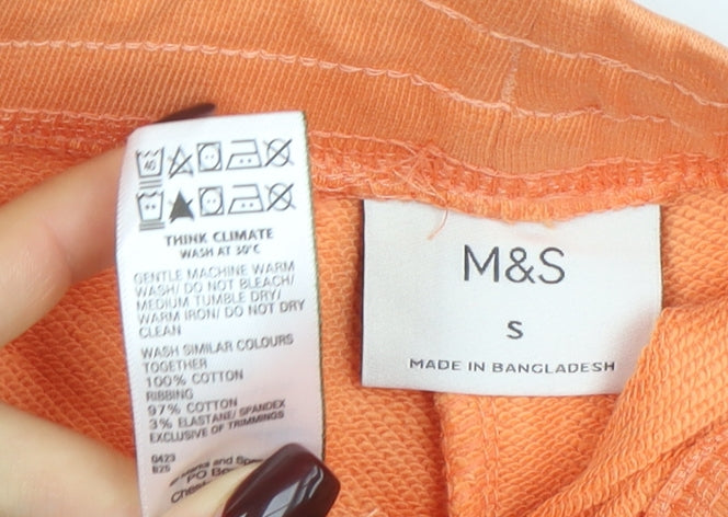 Marks and Spencer Men’s Orange Sweat Shorts S Drawstring Casual