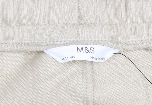 Marks and Spencer Boys Beige 10-11 Years Sweat Shorts Gamer Print Drawstring