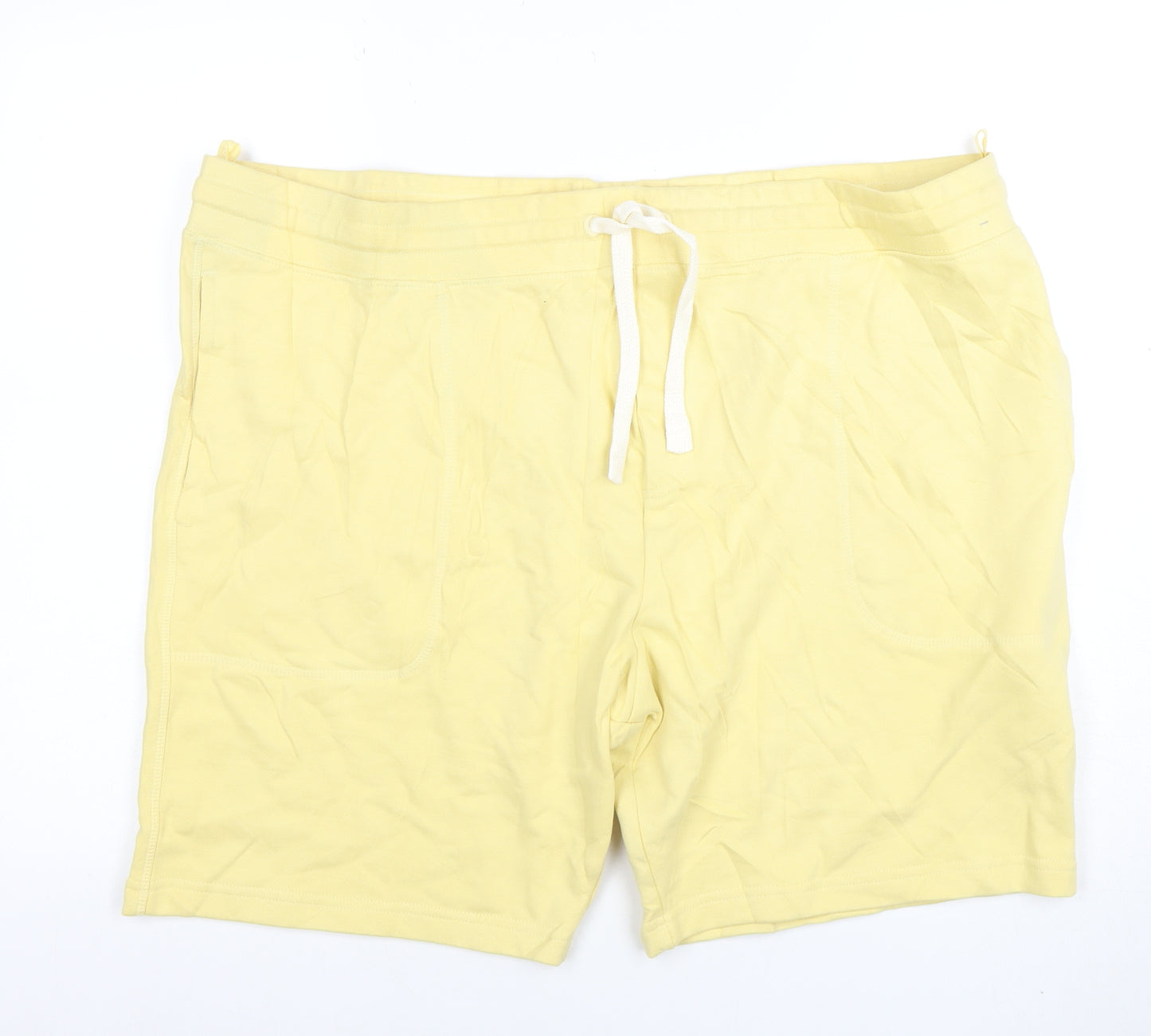 Marks and Spencer Men Yellow 3XL Regular Fit Jersey Sweat Shorts