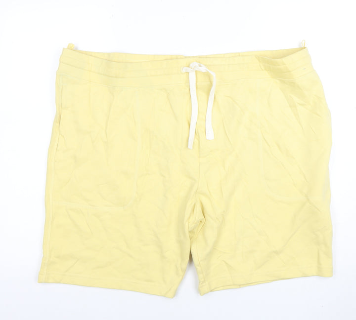 Marks and Spencer Men Yellow 3XL Regular Fit Jersey Sweat Shorts