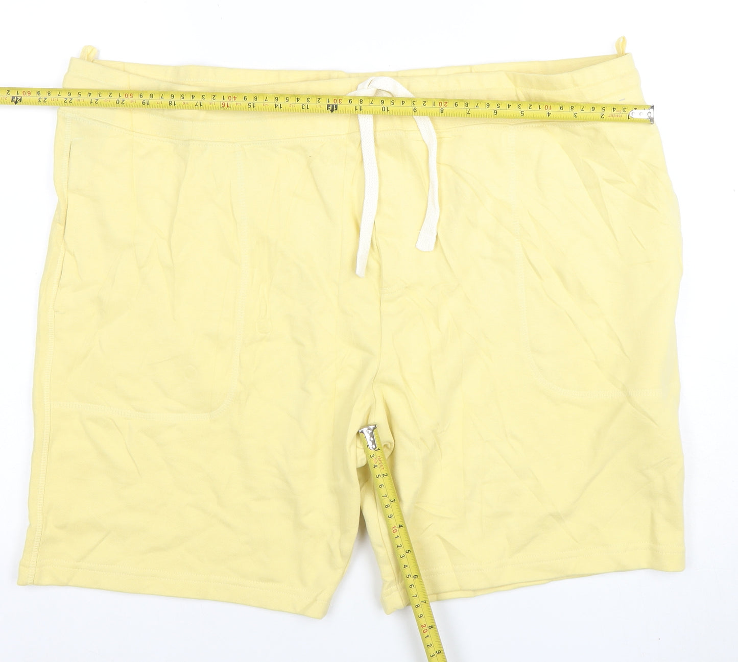 Marks and Spencer Men Yellow 3XL Regular Fit Jersey Sweat Shorts