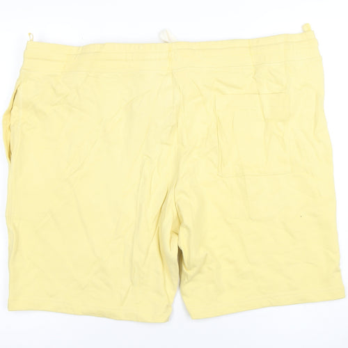 Marks and Spencer Men Yellow 3XL Regular Fit Jersey Sweat Shorts