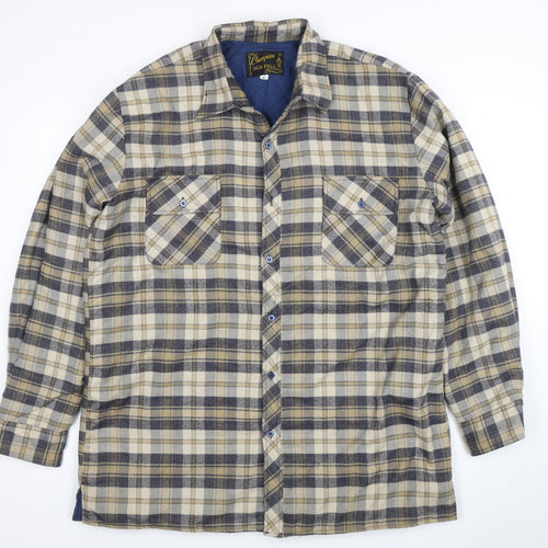 Champion SCA FELL Men's Beige Check Flannel Lined Jacket XL