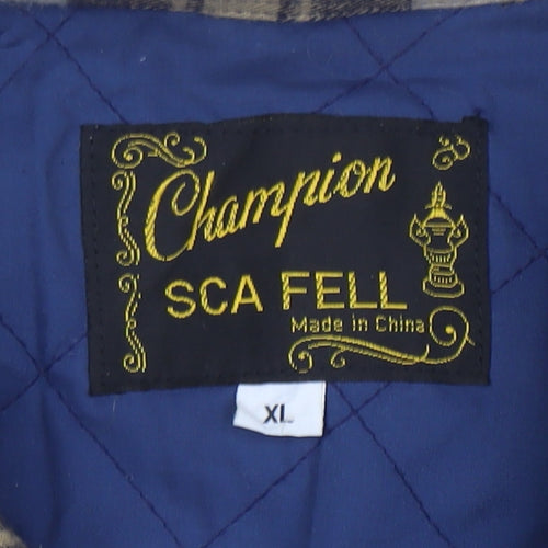 Champion SCA FELL Men's Beige Check Flannel Lined Jacket XL