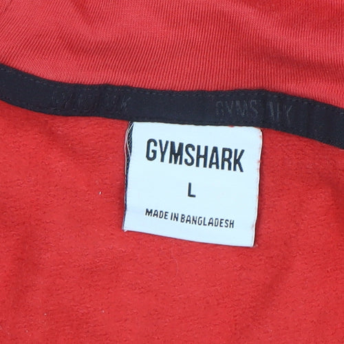 Gymshark Men’s Red Full Zip Hoodie Size L Lightweight Sportswear