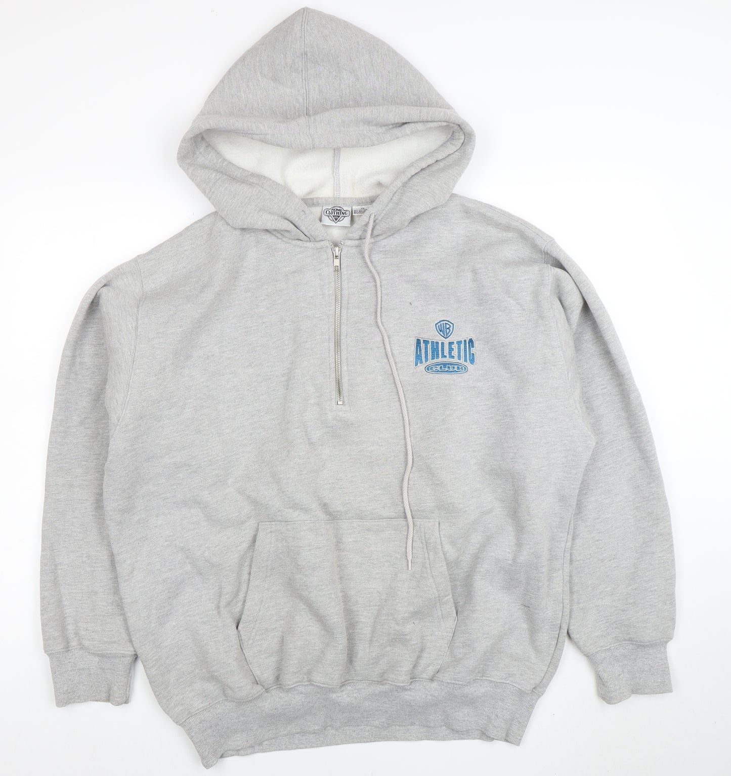 Acme Clothing Co. Mens Grey XL 1/2 Zip Hoodie Warner Bros Graphic