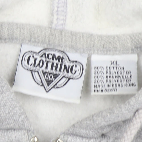 Acme Clothing Co. Mens Grey XL 1/2 Zip Hoodie Warner Bros Graphic