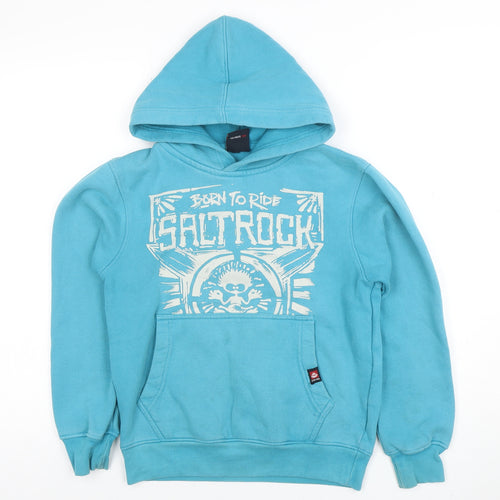 Saltrock Boys Blue Pullover Hoodie 7-8 Years Graphic Print Cotton Blend