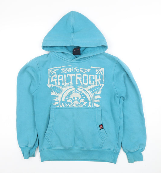 Saltrock Boys Blue Pullover Hoodie 7-8 Years Graphic Print Cotton Blend
