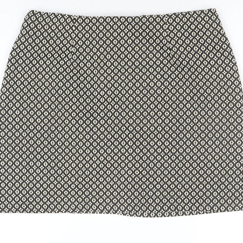 Avenue Women Black Geometric Tweed Short Skirt Size 12