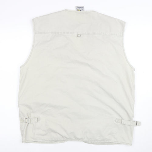 Sormatic Men's Beige XL Waistcoat Outdoor Utility Zip Pockets