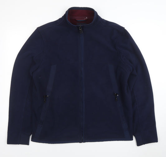 Marks and Spencer Men's Blue Fleece Full Zip Jacket Size L